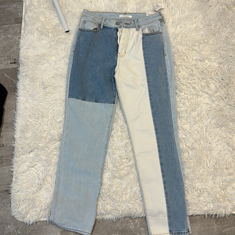 Pacsun color-block light denim mom jeans